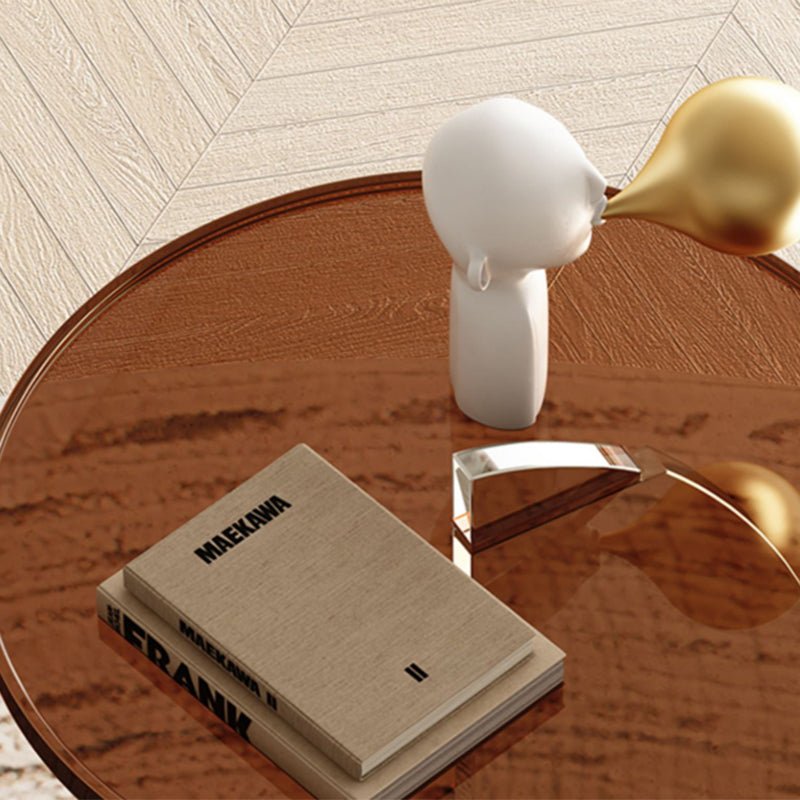 Glam Accent Side Table Living Room Round Pedestal Acrylic Side End Table Clearhalo 'Coffee & Accent Tables' 'End & Side Tables' 'end_side_tables' 'furn' 'furn_end_side_tables' 'Furniture' 'Living Room Furniture' 7561875