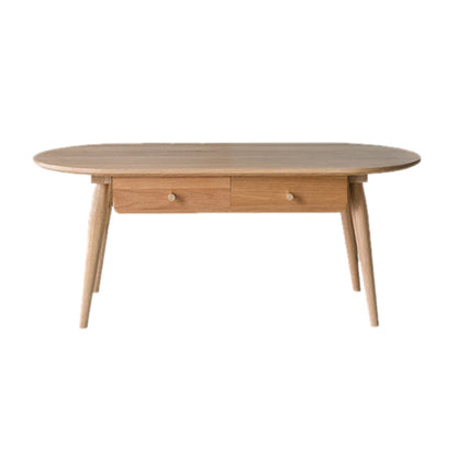 23" Wide Contemporary Cocktail Table Storage Oval Coffee Table