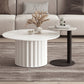 Slate Top Coffee Cocktail Table Modern Round Pedestal Coffee or End Table