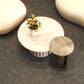 Slate Top Coffee Cocktail Table Modern Round Pedestal Coffee or End Table