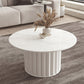 Slate Top Coffee Cocktail Table Modern Round Pedestal Coffee or End Table