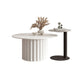 Slate Top Coffee Cocktail Table Modern Round Pedestal Coffee or End Table
