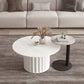 Slate Top Coffee Cocktail Table Modern Round Pedestal Coffee or End Table