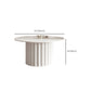 Slate Top Coffee Cocktail Table Modern Round Pedestal Coffee or End Table