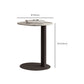 Slate Top Coffee Cocktail Table Modern Round Pedestal Coffee or End Table