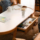 Farmhouse Wooden Coffee Table Elliptical 4 Legs Cocktail Table Clearhalo 'Coffee & Accent Tables' 'Coffee Tables' 'coffee_tables' 'furn' 'furn_coffee_tables' 'Furniture' 'Living Room Furniture' 7561933