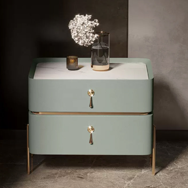 Drawer Storage Bed Nightstand Glam Bedside Cabinet for Bedroom Mint Green 1 Piece Stone Clearhalo 'Bedroom Furniture' 'furn' 'furn_night_stand' 'Furniture' 'night_stand' 'Nightstands' 7566268