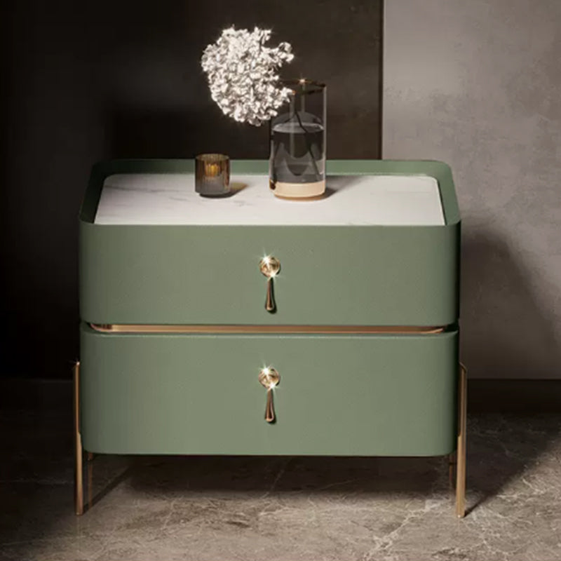 Drawer Storage Bed Nightstand Glam Bedside Cabinet for Bedroom Avocado Green 1 Piece Stone Clearhalo 'Bedroom Furniture' 'furn' 'furn_night_stand' 'Furniture' 'night_stand' 'Nightstands' 7566273