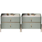 Drawer Storage Bed Nightstand Glam Bedside Cabinet for Bedroom Mint Green 2 Piece Set Stone Clearhalo 'Bedroom Furniture' 'furn' 'furn_night_stand' 'Furniture' 'night_stand' 'Nightstands' 7566286