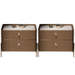 Drawer Storage Bed Nightstand Glam Bedside Cabinet for Bedroom Brown 2 Piece Set Stone Clearhalo 'Bedroom Furniture' 'furn' 'furn_night_stand' 'Furniture' 'night_stand' 'Nightstands' 7566290