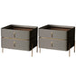 Drawer Storage Bed Nightstand Glam Bedside Cabinet for Bedroom Grey 2 Piece Set Glass Clearhalo 'Bedroom Furniture' 'furn' 'furn_night_stand' 'Furniture' 'night_stand' 'Nightstands' 7566291