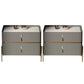 Drawer Storage Bed Nightstand Glam Bedside Cabinet for Bedroom Grey 2 Piece Set Stone Clearhalo 'Bedroom Furniture' 'furn' 'furn_night_stand' 'Furniture' 'night_stand' 'Nightstands' 7566292