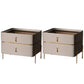 Drawer Storage Bed Nightstand Glam Bedside Cabinet for Bedroom Light Apricot 2 Piece Set Glass Clearhalo 'Bedroom Furniture' 'furn' 'furn_night_stand' 'Furniture' 'night_stand' 'Nightstands' 7566293