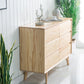 Traditional Horizontal Double Dresser Wood Storage 6 Drawers Dresser for Bedroom