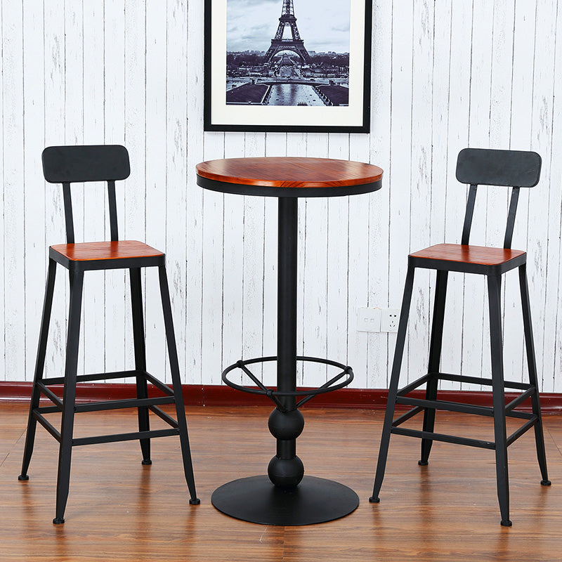 Industrial Style Home Furniture 1/3 Pcs Wood Round Table Set Table & Chair(s) Clearhalo 'Bar Furniture' 'furn' 'furn_home_bar_bar_sets' 'Furniture' 'Home Bars & Bar Sets' 'home_bar_bar_sets' 'Kitchen & Dining Furniture' 7567411