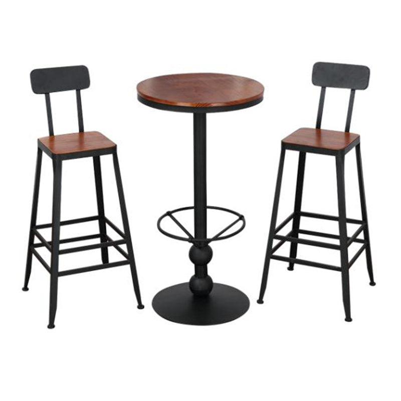 Industrial Style Home Furniture 1/3 Pcs Wood Round Table Set Clearhalo 'Bar Furniture' 'furn' 'furn_home_bar_bar_sets' 'Furniture' 'Home Bars & Bar Sets' 'home_bar_bar_sets' 'Kitchen & Dining Furniture' 7567420