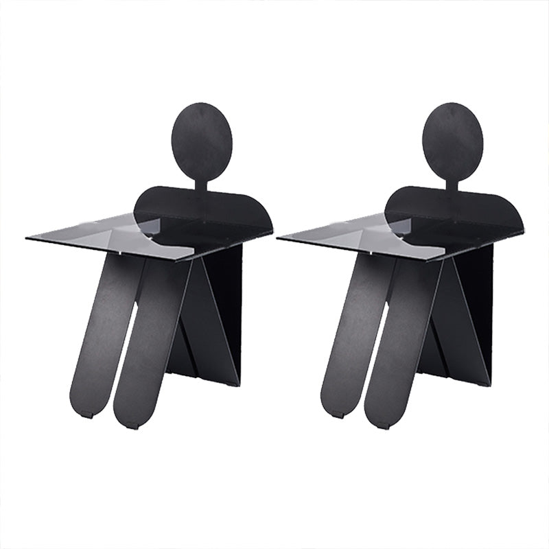 18.90" Wide Contemporary Corner Table Glass Clear Accent Side Table 19"L x 19"W x 31"H 2 Clearhalo 'Coffee & Accent Tables' 'End & Side Tables' 'end_side_tables' 'furn' 'furn_end_side_tables' 'Furniture' 'Living Room Furniture' 7567501