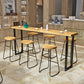 Modern 1/2/4/7 Pcs Bar Table Set Wood Rectangular Bar Set in Natural Table & Chair(s) 63"L x 15.7"W x 41.3"H Wood Clearhalo 'Bar Furniture' 'furn' 'furn_home_bar_bar_sets' 'Furniture' 'Home Bars & Bar Sets' 'home_bar_bar_sets' 'Kitchen & Dining Furniture' 7567597