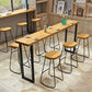 Modern 1/2/4/7 Pcs Bar Table Set Wood Rectangular Bar Set in Natural Clearhalo 'Bar Furniture' 'furn' 'furn_home_bar_bar_sets' 'Furniture' 'Home Bars & Bar Sets' 'home_bar_bar_sets' 'Kitchen & Dining Furniture' 7567600