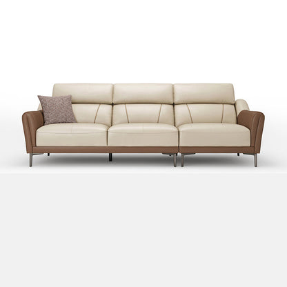 37.8 "W echt lederen vierkante arm sectionals bank, moderne Chesterfield Sectionals
