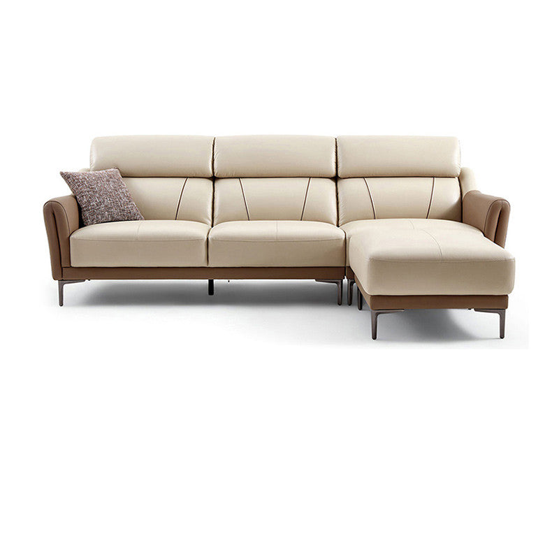 37.8 "W echt lederen vierkante arm sectionals bank, moderne Chesterfield Sectionals