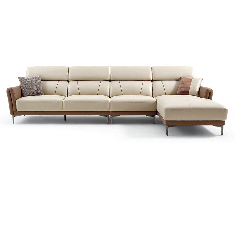 37.8 "W echt lederen vierkante arm sectionals bank, moderne Chesterfield Sectionals