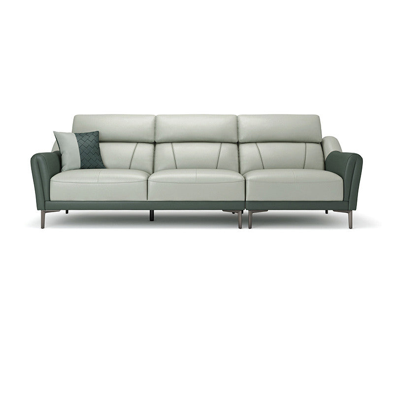 37.8 "W echt lederen vierkante arm sectionals bank, moderne Chesterfield Sectionals