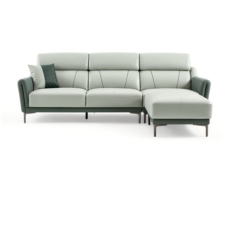 37.8 "W echt lederen vierkante arm sectionals bank, moderne Chesterfield Sectionals