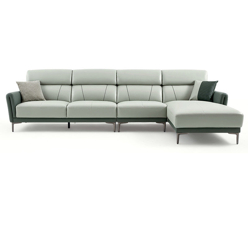 37.8 "W echt lederen vierkante arm sectionals bank, moderne Chesterfield Sectionals
