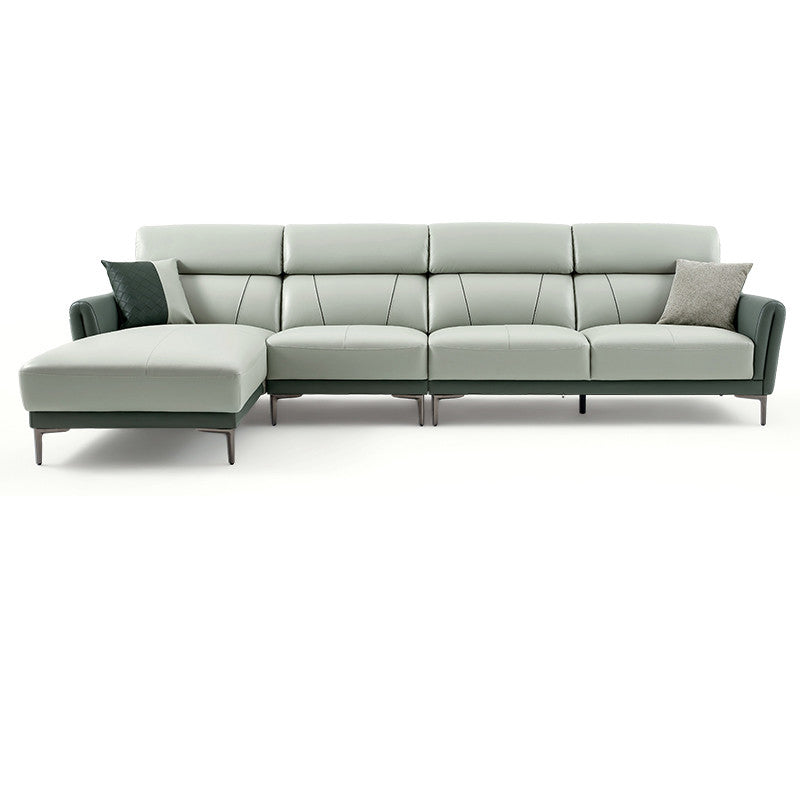 37.8 "W echt lederen vierkante arm sectionals bank, moderne Chesterfield Sectionals