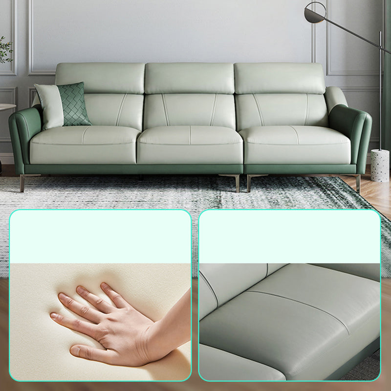 37.8 "W echt lederen vierkante arm sectionals bank, moderne Chesterfield Sectionals