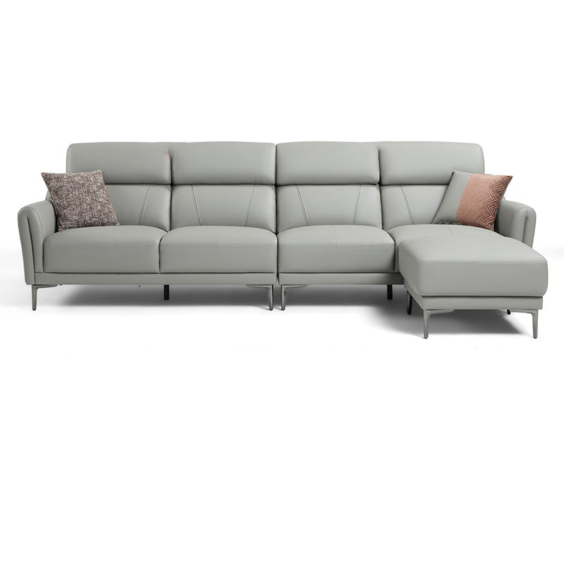37.8 "W echt lederen vierkante arm sectionals bank, moderne Chesterfield Sectionals