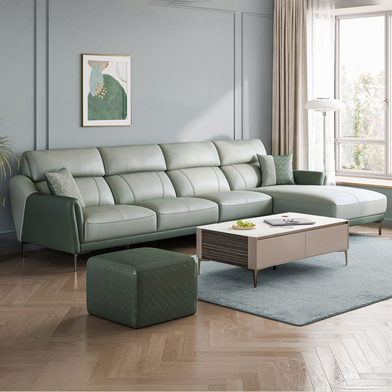 37.8 "W echt lederen vierkante arm sectionals bank, moderne Chesterfield Sectionals