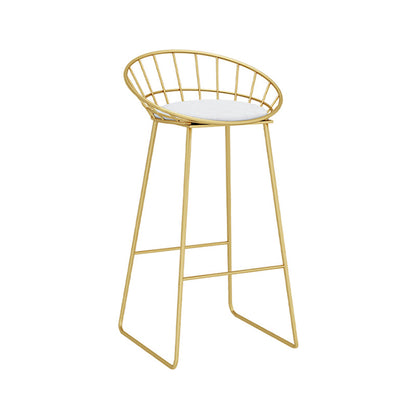 Glam Rectangle Bar Table Set 1/5 Pcs Metal Frame Bar Table with Upholstered Stools Chair(s) None White-Gold Clearhalo 'Bar Furniture' 'furn' 'furn_home_bar_bar_sets' 'Furniture' 'Home Bars & Bar Sets' 'home_bar_bar_sets' 'Kitchen & Dining Furniture' 7567664