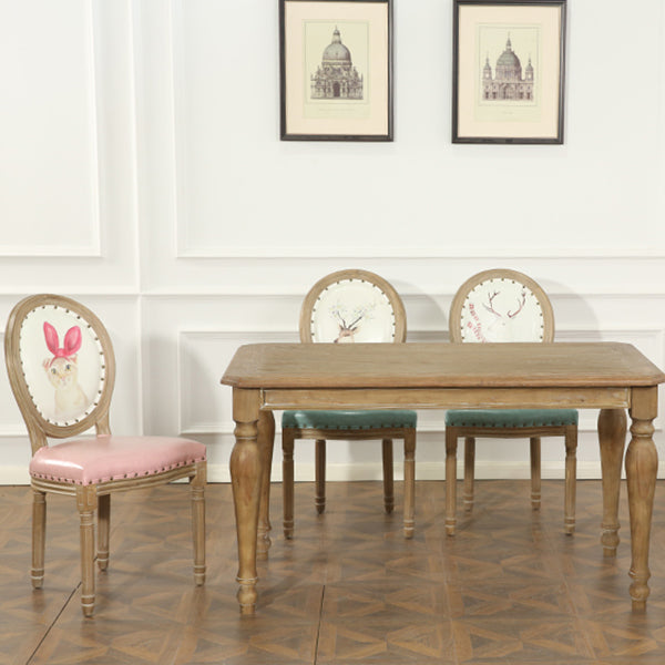 French Country Upholstered Armless Chair Home Solid Wood Dining Chair Clearhalo 'Dining Chairs' 'Dining Tables & Seating' 'dining_chair' 'furn' 'furn_dining_chair' 'Furniture' 'Kitchen & Dining Furniture' 7567736