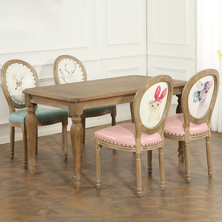 French Country Upholstered Armless Chair Home Solid Wood Dining Chair Clearhalo 'Dining Chairs' 'Dining Tables & Seating' 'dining_chair' 'furn' 'furn_dining_chair' 'Furniture' 'Kitchen & Dining Furniture' 7567738