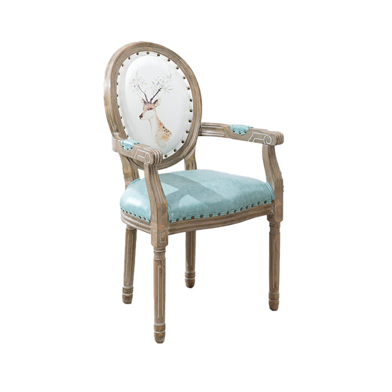 French Country Upholstered Armless Chair Home Solid Wood Dining Chair Clearhalo 'Dining Chairs' 'Dining Tables & Seating' 'dining_chair' 'furn' 'furn_dining_chair' 'Furniture' 'Kitchen & Dining Furniture' 7567739