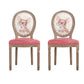 French Country Upholstered Armless Chair Home Solid Wood Dining Chair Pink 2 Piece Set Clearhalo 'Dining Chairs' 'Dining Tables & Seating' 'dining_chair' 'furn' 'furn_dining_chair' 'Furniture' 'Kitchen & Dining Furniture' 7567740