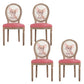 French Country Upholstered Armless Chair Home Solid Wood Dining Chair Pink 4 Piece Set Clearhalo 'Dining Chairs' 'Dining Tables & Seating' 'dining_chair' 'furn' 'furn_dining_chair' 'Furniture' 'Kitchen & Dining Furniture' 7567743