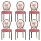 French Country Upholstered Armless Chair Home Solid Wood Dining Chair Pink 6 Piece Set Clearhalo 'Dining Chairs' 'Dining Tables & Seating' 'dining_chair' 'furn' 'furn_dining_chair' 'Furniture' 'Kitchen & Dining Furniture' 7567745