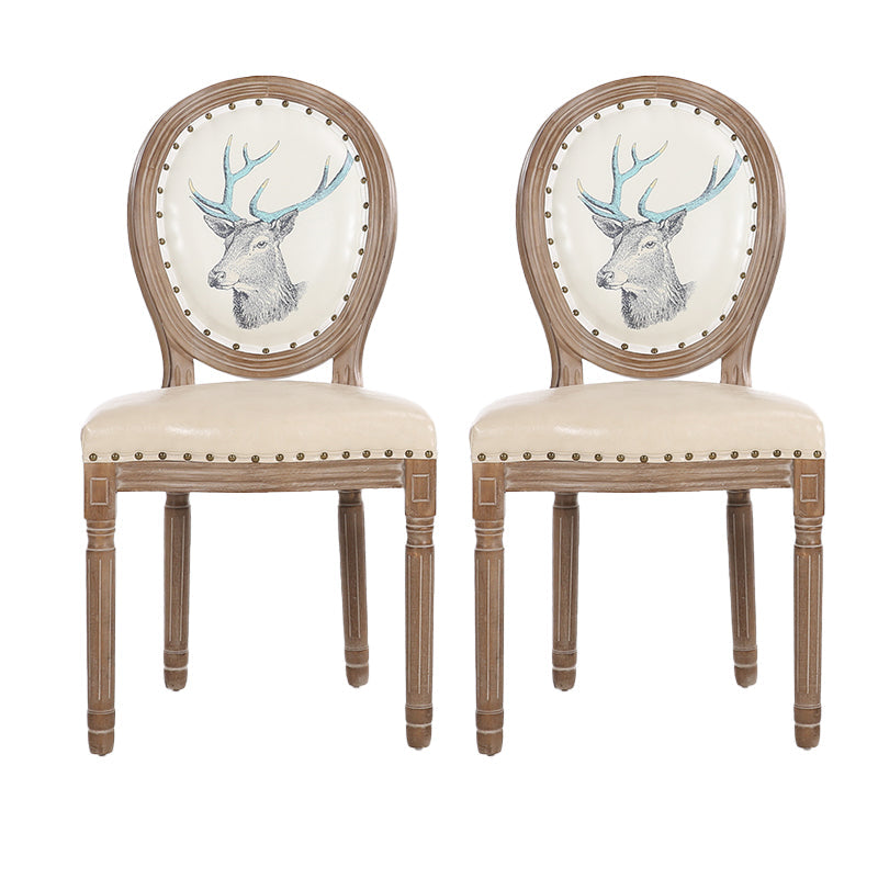 French Country Upholstered Armless Chair Home Solid Wood Dining Chair Yellow 2 Piece Set Clearhalo 'Dining Chairs' 'Dining Tables & Seating' 'dining_chair' 'furn' 'furn_dining_chair' 'Furniture' 'Kitchen & Dining Furniture' 7567750