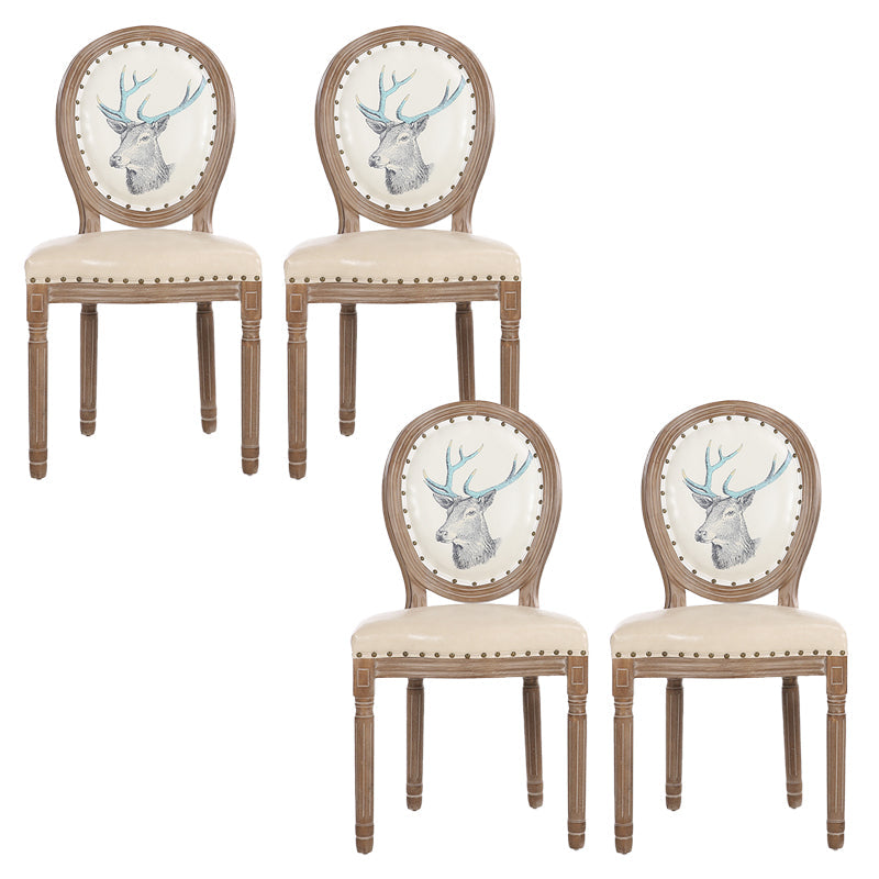 French Country Upholstered Armless Chair Home Solid Wood Dining Chair Yellow 4 Piece Set Clearhalo 'Dining Chairs' 'Dining Tables & Seating' 'dining_chair' 'furn' 'furn_dining_chair' 'Furniture' 'Kitchen & Dining Furniture' 7567751