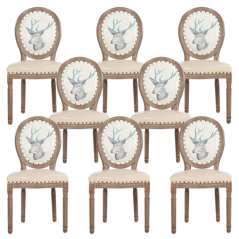 French Country Upholstered Armless Chair Home Solid Wood Dining Chair Yellow 8 Piece Set Clearhalo 'Dining Chairs' 'Dining Tables & Seating' 'dining_chair' 'furn' 'furn_dining_chair' 'Furniture' 'Kitchen & Dining Furniture' 7567753