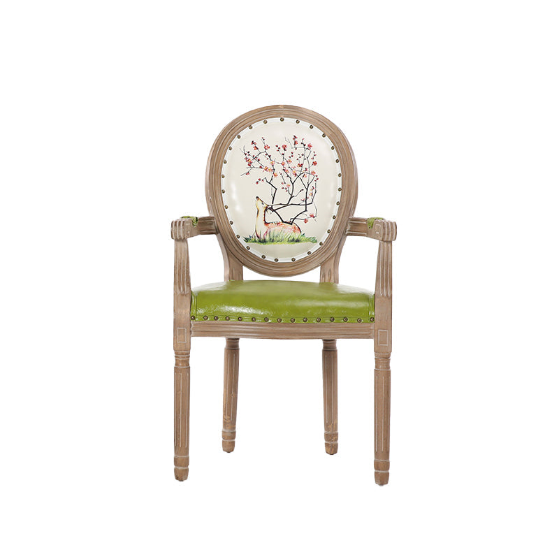 French Country Upholstered Armless Chair Home Solid Wood Dining Chair Light Green 1 Piece Clearhalo 'Dining Chairs' 'Dining Tables & Seating' 'dining_chair' 'furn' 'furn_dining_chair' 'Furniture' 'Kitchen & Dining Furniture' 7567754