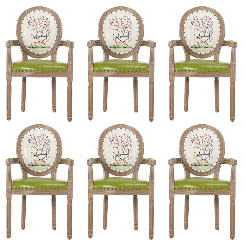French Country Upholstered Armless Chair Home Solid Wood Dining Chair Light Green 6 Piece Set Clearhalo 'Dining Chairs' 'Dining Tables & Seating' 'dining_chair' 'furn' 'furn_dining_chair' 'Furniture' 'Kitchen & Dining Furniture' 7567757