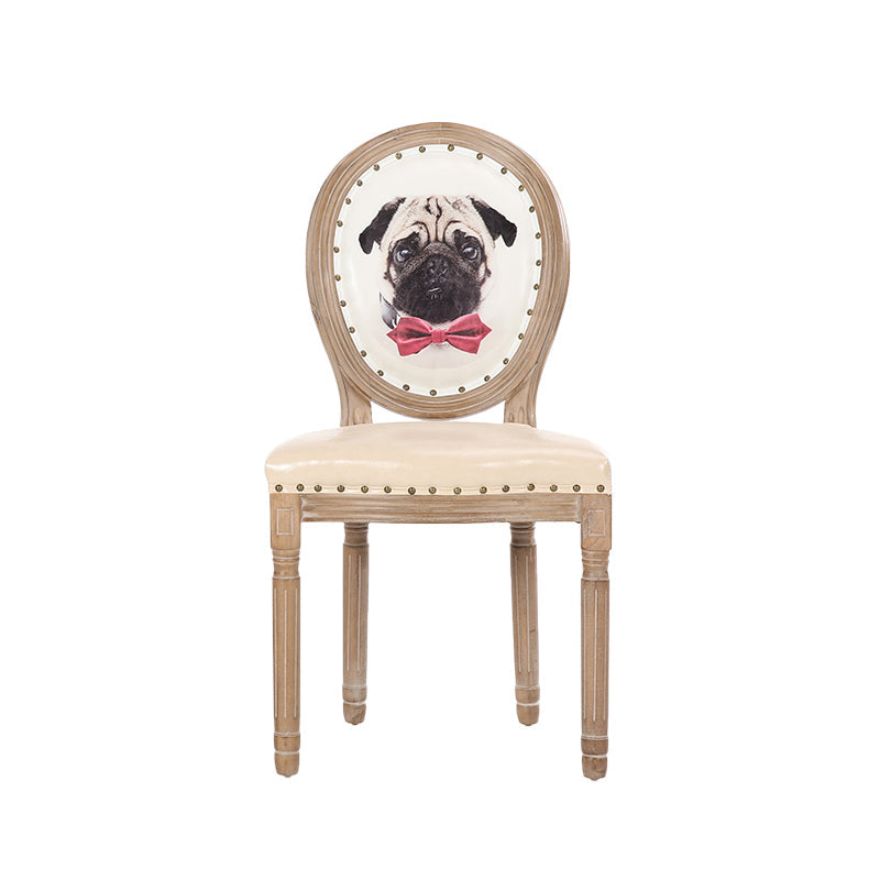 French Country Upholstered Armless Chair Home Solid Wood Dining Chair Purple 1 Piece Clearhalo 'Dining Chairs' 'Dining Tables & Seating' 'dining_chair' 'furn' 'furn_dining_chair' 'Furniture' 'Kitchen & Dining Furniture' 7567769