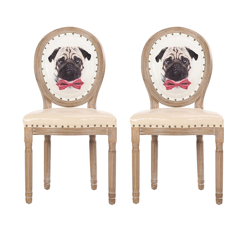 French Country Upholstered Armless Chair Home Solid Wood Dining Chair Purple 2 Piece Set Clearhalo 'Dining Chairs' 'Dining Tables & Seating' 'dining_chair' 'furn' 'furn_dining_chair' 'Furniture' 'Kitchen & Dining Furniture' 7567770