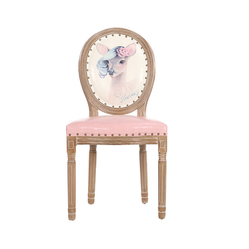 French Country Upholstered Armless Chair Home Solid Wood Dining Chair Orange 1 Piece Clearhalo 'Dining Chairs' 'Dining Tables & Seating' 'dining_chair' 'furn' 'furn_dining_chair' 'Furniture' 'Kitchen & Dining Furniture' 7567774