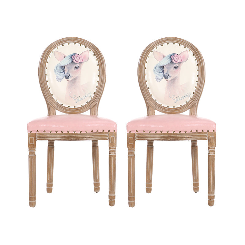 French Country Upholstered Armless Chair Home Solid Wood Dining Chair Orange 2 Piece Set Clearhalo 'Dining Chairs' 'Dining Tables & Seating' 'dining_chair' 'furn' 'furn_dining_chair' 'Furniture' 'Kitchen & Dining Furniture' 7567775