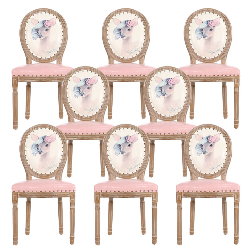 French Country Upholstered Armless Chair Home Solid Wood Dining Chair Orange 8 Piece Set Clearhalo 'Dining Chairs' 'Dining Tables & Seating' 'dining_chair' 'furn' 'furn_dining_chair' 'Furniture' 'Kitchen & Dining Furniture' 7567778